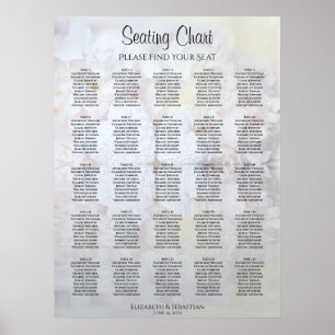 25 Bord Vita reflektioner Bröllop Sittdiagram Poster