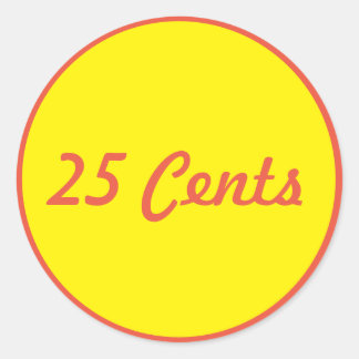 25 Cent Vending Maskin-etikett Runt Klistermärke