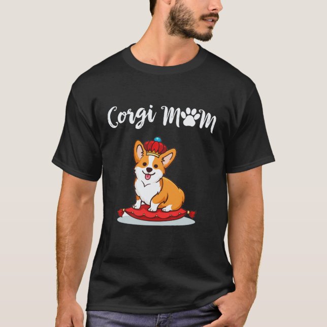 25 Corgi Mamma Corgi T Shirt (Framsida)