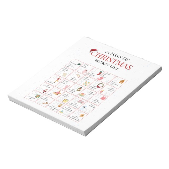 25 Days of Christmas Bucket List Art Anteckningsblock (Roterad)