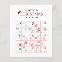25 Days of Christmas Bucket List Art Flygblad