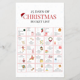 25 Days of Christmas Bucket List Art Flygblad