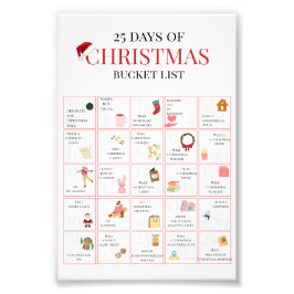 25 Days of Christmas Bucket List Art Fototryck