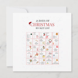 25 Days of Christmas Bucket List Art Julkort