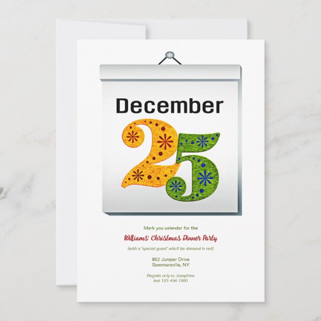 25 december-festligheten inbjudningar (Framsida)