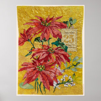 25 december | Golden Poinsettia© Finkonst Poster