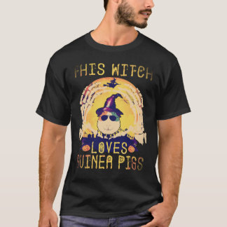 25 Denna häxa älskar marsvin Halloween T Shirt