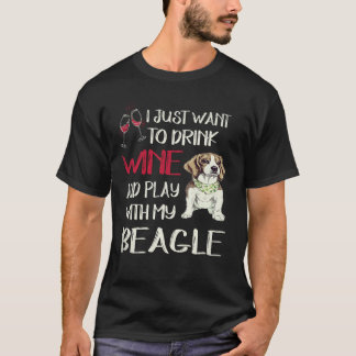 25 Drick Vin Och Lek Med Min Beagle T Shirt