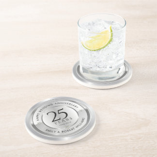 25:e årsdagen för bröllop, svart och silver underlägg