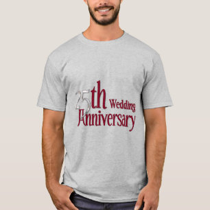 25:e årsdagen för Silver och Burgundi Tee Shirt