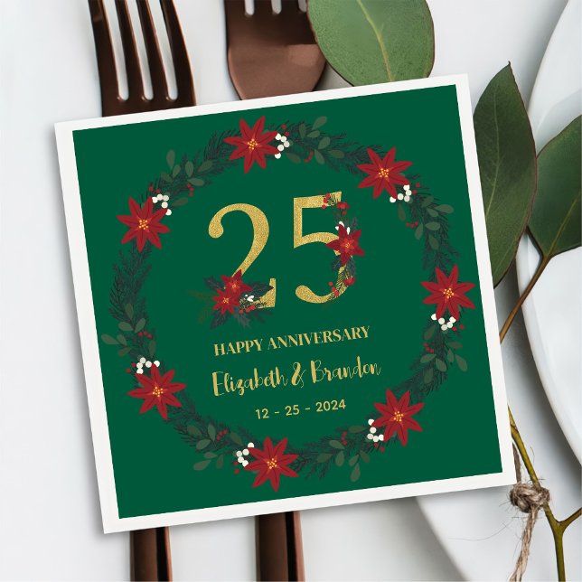 25:e årsdagen Personlig julklappar Pappersservett (Skapare uppladdad)