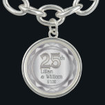 25:e årsdagen Silver Bröllop Armband<br><div class="desc">Anpassa Charm. 25:e årsdagen för Bröllop-Silver, Keepsaké. Obs! Alla mallområden behöver inte ändras. 📌 Om du behöver anpassa ytterligare klickar du på knappen "Klicka för att anpassa ytterligare" eller "Anpassa eller redigera design" och användor verktyg för att ändra storlek, rotera, ändra text färg, lägga till text och mycket mer. ⭐...</div>