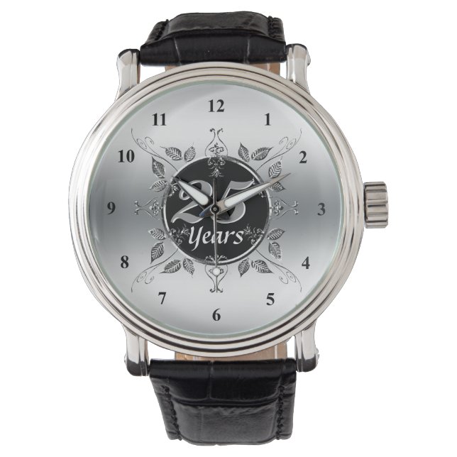 25:e årsdagen Silver Bröllop | Elegant under 25 år Armbandsur (Framsida)