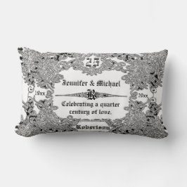 25:e årsdagen Silver Bröllop Lumbarkudde