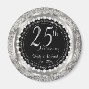 25:e årsdagen Silver Bröllop Magnet