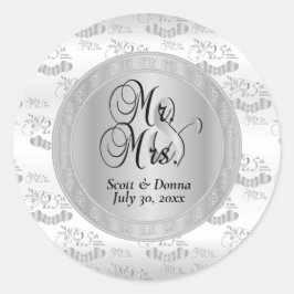 25:e årsdagen Silver Bröllop Runt Klistermärke