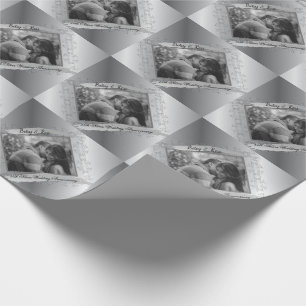 25:e Bröllop-årsdagen Anpassningsbar Blck and Wht Presentpapper