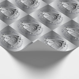 25:e Bröllop-årsdagen av Silver Heart Medallion Presentpapper
