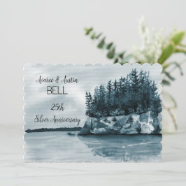 25:e Bröllop-årsdagen blått Sjö och skog