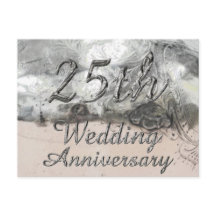 25:e Bröllop-årsdagen Chic Silver Typografi