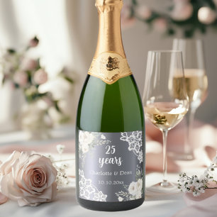 25:e bröllop-årsdagen för blommigtarna silver