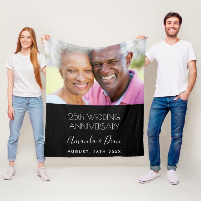 25:e bröllop-årsdagen foto, modern elegant fleecefilt (På plats)