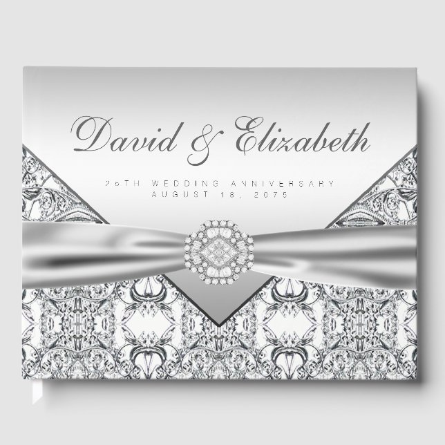 25:e Bröllop-årsdagen Guest Bok (Framsida)
