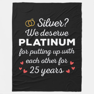 25:e Bröllop-årsdagen I - Silver Funny Couple Fleecefilt