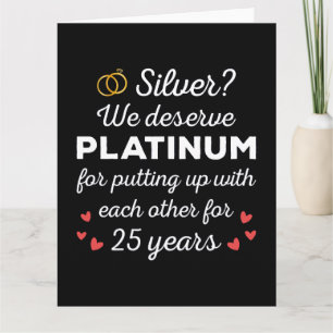 25:e Bröllop-årsdagen I - Silver Funny Couple Kort