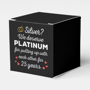 25:e Bröllop-årsdagen I - Silver Funny Couple Presentaskar