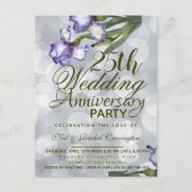 25:e Bröllop-årsdagen - meddelande - vykort