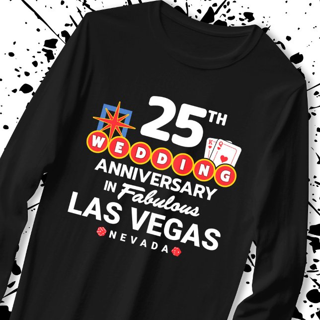 25:e Bröllop-årsdagen Par Las Vegas Resa T Shirt (Skapare uppladdad)