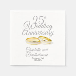 25:e Bröllop-årsdagen Party Pappersservett