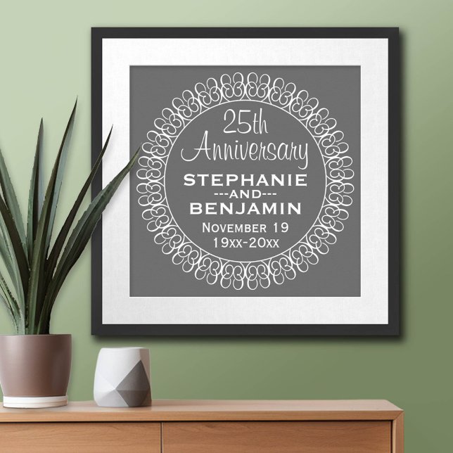 25:e Bröllop-årsdagen Personlig Poster (Anniversary Poster)