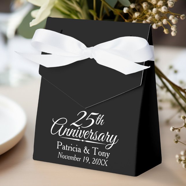 25:e Bröllop-årsdagen Personlig Presentaskar (Personalized gift box for wedding anniversary party favors)