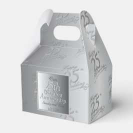 25:e Bröllop-årsdagen Silvery Presentaskar