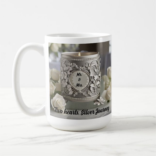 25:e Bröllop-årsdagen: Två hörningar, Silver Kaffemugg (Vänster)