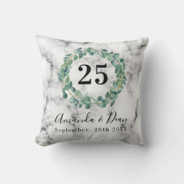 25:e bröllop-årsjubileet av eucalyptus kudde