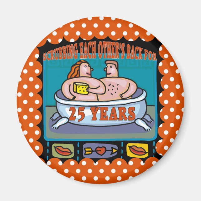 25:e Bröllop-årsjubiléet Magnet (Framsidan)