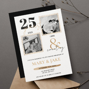 25:e bröllopsjubileum då & nu 25 inbjudningar