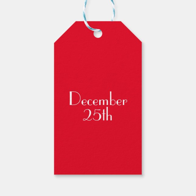 25:e december-Märkre för gåvor Presentetikett (Baksidan)