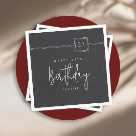 25:e Eleganten på födelsedagen - minimalistisk, pl Pappersservett