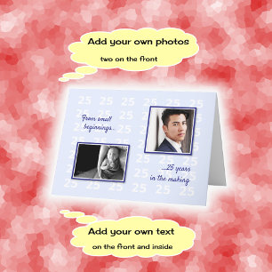 25:e födelsedag dina foton och din text blå kort