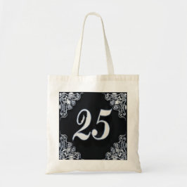 25:e födelsedag eller årsdag Regal Silver Black Tygkasse