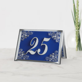 25:e födelsedag eller årsdag Regal Silver Blue Kort