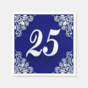 25:e födelsedag eller årsdag Regal Silver Blue Pappersservett
