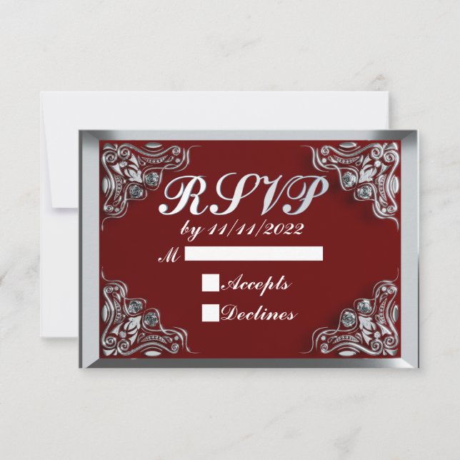 25:e födelsedag eller årsdag Regal Silver och Red OSA Kort (Framsida)