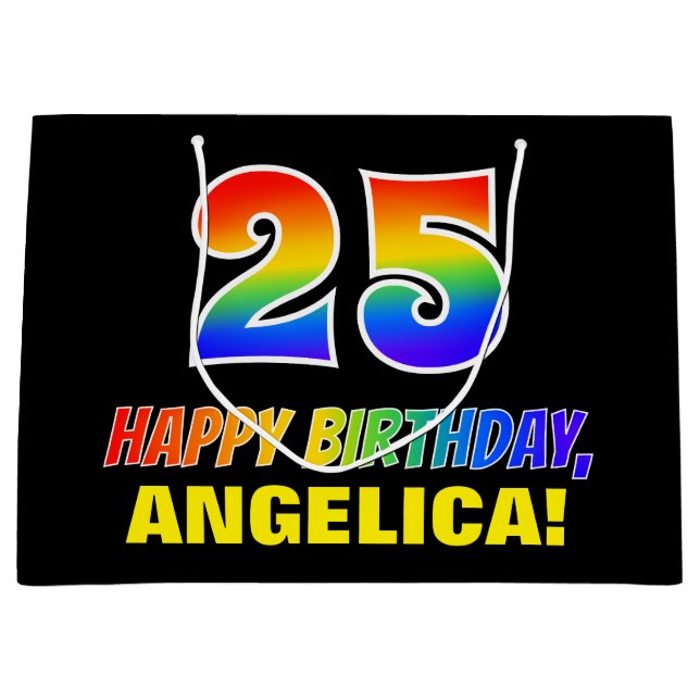 25:e födelsedag: fetstil, Roligt, enkel, regnbåge  (Framsidan)