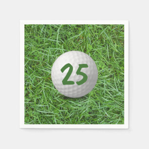25:e födelsedag Golf Boll på gräddblöjor Pappersservett