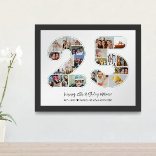 25:e födelsedag nummer 25 Fotokollage Poster